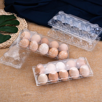 Boîte à œufs jetable en plastique PET à 10 compartiments avec emballage transparent pour le stockage de pizzas, gelées, sushis, nouilles, jus, chewing-gums et sucre