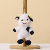 Portachiavi in peluche a forma di mucca Holstein Kawaii all'ingrosso, ciondolo estetico a forma di bovino, accessorio per borsa, giocattolo di peluche per bomboniere per feste per bambini
