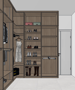 Dressing Moderne de Luxe avec Îlot de Rangement et Commodes Intégrées - Product Image 5