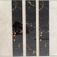 Plinthes en porcelaine moderne de Guangdong Foshan, texture marbre noir brillant, tailles 6-12 cm