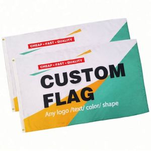 Drapeaux publicitaires rectangulaires double face personnalisés en polyester, vente en gros d'usine - Product Image 4