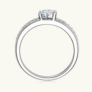 Bague en Cuivre à Quatre Griffes et Double Bras avec <span class=keywords><strong>Micro</strong></span>-Pavé de Moissanite Simulée et Zircon 0.8CT pour Bijoux d'Usine en Dropshipping - Product Image 4