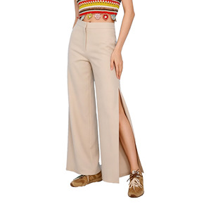 <span class=keywords><strong>Pantaloni</strong></span> Palazzo da Donna a Vita Alta <span class=keywords><strong>con</strong></span> Spacco Laterale, Gamba Larga, Chiusura <span class=keywords><strong>con</strong></span> Zip, Casual, da Ufficio, a Zampa, Lunghi - Product Image 2