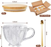 Verres à boire de 16 oz pour le petit-déjeuner, verres à boire, gobelets à eau, gobelets à café glacé, latte, lait, tasse à thé en verre transparent avec couvercle et cuillère