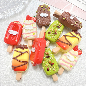 Abalorios de resina con forma de paleta de helado de varios sabores - Adornos de paleta de helado de fresa/<span class=keywords><strong>pistacho</strong></span>/chocolate para manualidades, fundas de teléfono y pinzas para <span class=keywords><strong>el</strong></span> pelo - Product Image 5