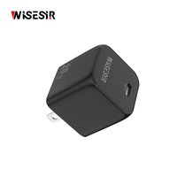 Chargeur rapide compact WISESIR 20W GaN PD QC avec protection OTP/OVP, port USB-C unique, prise murale pliable, charge rapide 3.0