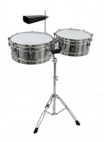 Factory Wholesale High Quality Steel Timbals Drum Set 13" 14" Double Braced Stand Percussion Instrument for Music School