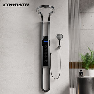 <span class=keywords><strong>Colonne</strong></span> de <span class=keywords><strong>douche</strong></span> murale intelligente en acier inoxydable 304, finition or brossé, avec jets cascade <span class=keywords><strong>SPA</strong></span> pour massage de salle de bain - Product Image 2