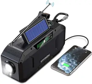 KAYINOW Solar Camping Radio Tragbare 5000mAh Power Bank, die Bluetooth-Lautsprecher für Taschenlampen im Freien auflädt