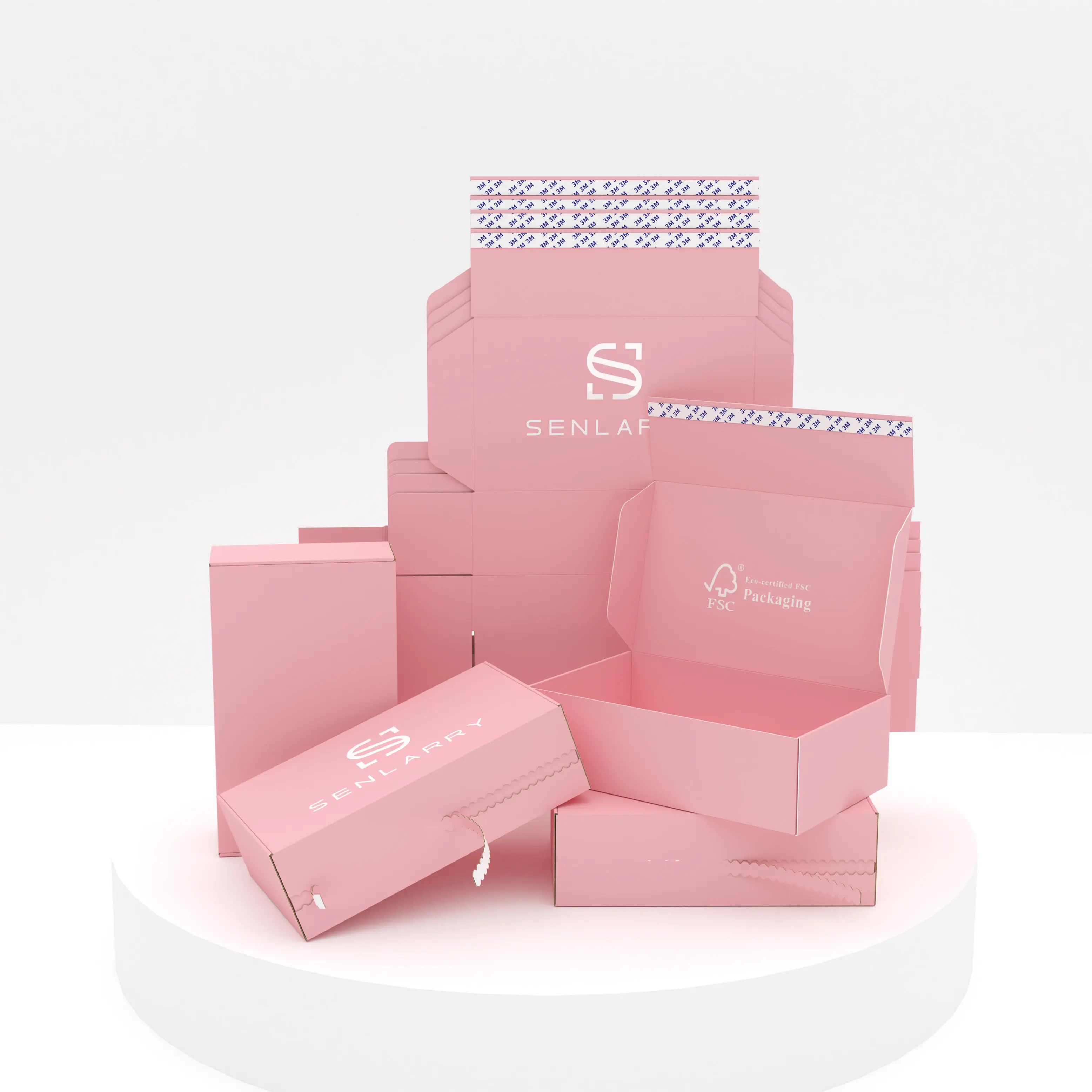 Custodia in cartone rosa di lusso colorata personalizzata scatola regalo per spedizione scatola di carta confezione per accessori per capelli