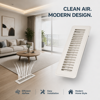Grille d'aération au sol PCP blanche 2*12 de haute qualité, direction de l'air réglable, ventilation silencieuse
