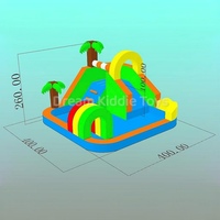 Structure gonflable multicolore palmier avec toboggan, piscine à balles et aire de jeu d'escalade pour enfants, idéale pour les événements intérieurs et extérieurs