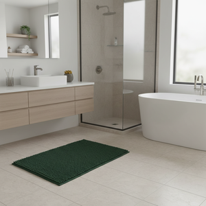 Tappetino da Bagno in Ciniglia 50x80 cm Verde Scuro - Product Image 3