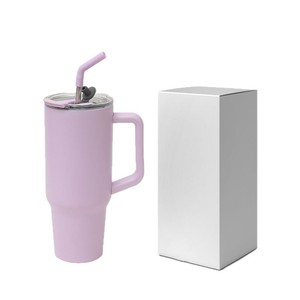 Stainless Steel Insulated Tumbler 304 Double Lid <b>Large</b> Capacity Portable Car <b>Mug</b> Travel Thermos With Straw - Product Image 3