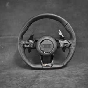 Volant en cuir de haute qualité pour <span class=keywords><strong>Audi</strong></span> A3 A5 A6 A6L A4 A4L C8 Q5 Q7 TT RS3 RS4 RS5 S4 S5 B8 B8.5 B9 Volant de voiture - Product Image 4