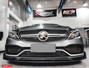 ลิ้นกันชนหน้าคาร์บอนไฟเบอร์แท้ทรง CMST สำหรับรถยนต์ C Class C63 AMG W205 ปี 2018 ชุดแต่งสปอยเลอร์กันชนหน้า - Product Image 4