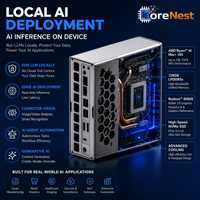 Mini PC CoreNest AMD Ryzen AI Max 395, Estación de Trabajo con IA, Gráficos Radeon 8060s, 128 GB de RAM, 32 TB de Almacenamiento, Salida 8K