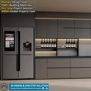 Mobili da Cucina Moderni <span class=keywords><strong>di</strong></span> <span class=keywords><strong>Lusso</strong></span> Personalizzati in Legno Grigio MDF Melaminico Set <span class=keywords><strong>di</strong></span> Armadietti da Cucina Multicomparto in Compensato con Lavello - Product Image 1