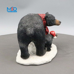 MSD Großhandel Anpassbare Harz-Tierfiguren Bären Wasserdicht Handbemalt Schwarz für Garten- und Heimdekoration - Product Image 5
