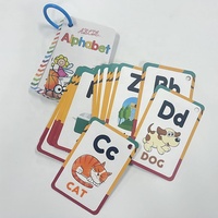 Boîte à tiroirs personnalisée en carton rigide, avec cartes flash éducatives effaçables pour enfants, alphabet, impression offset 4 couleurs CMYK