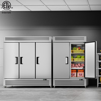 Réfrigérateur Professionnel Inox 1 Porte Certifié ETL pour Cuisine d'Hôtel et Restaurant Américain