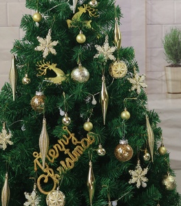 Ensemble d'ornements de Noël assortis en plastique incassable, décorations suspendues incluant boules, flocons de neige, larmes et rennes - Product Image 3