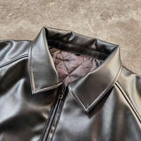 Veste bomber vintage surdimensionnée en cuir PU noir personnalisée YSJY OEM, vêtements de rue, veste en cuir véritable pour homme