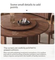 Table à manger ronde moderne en noyer noir 1,35/1,5 m avec plateau tournant contemporain pour villa, en bois massif, écologique, durable et naturel