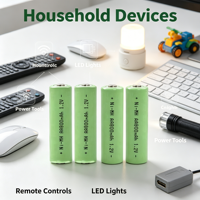 Batterie rechargeable Ni-MH 1,2 V AA 800 mAh à faible autodécharge pour l'électronique grand public, jouets, lampes de poche – Vente en gros OEM