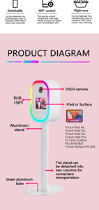 Cabina Fotografica Professionale in Alluminio 2026 Compatibile con DSLR e iPad, Chiosco Selfie Portatile per <span class=keywords><strong>Noleggio</strong></span> Eventi - Product Image 5