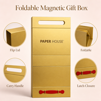 Boîte cadeau pliable écologique FSC avec couvercle magnétique, logo personnalisé, emballage plat pliable pour vêtements, OEM ODM