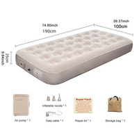 Matelas gonflable de lit d'air de flocage de PVC Camping extérieur portatif jumeau de conception ergonomique de deux personnes matelas portatif d'explosion