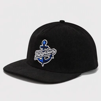 Topi Snapback 5 Panel Tanpa Struktur Bahan Corduroy Dua Warna Grosir Pabrik, Topi Corduroy Retro Custom Pinggiran Datar