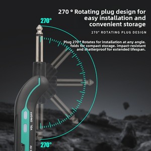XTUGA D03 Sistema de Audio Portátil Inalámbrico 2.4G con Micrófono Transmisor y Receptor <span class=keywords><strong>para</strong></span> Guitarra Eléctrica y <span class=keywords><strong>Bajo</strong></span>, 1 Año de Garantía - Product Image 3