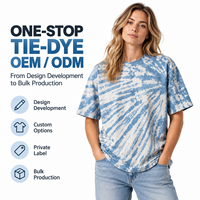 T-shirt Tie-Dye Sunburst délavé à l'acide 100% Coton, coupe oversize à épaules tombantes, style streetwear, vente en gros