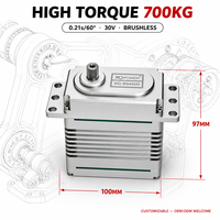 Bras robotique servo 700 kg, engrenage en acier inoxydable, boîtier en aluminium CNC, moteur sans balais, étanche, 30 V, robot industriel