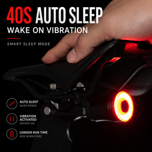 Feux arrière à détection de freinage, feux de vélo d'extérieur, feux LED pour vélo de route, arrêt automatique après 40 secondes, démarrage automatique par vibration - Product Image 3