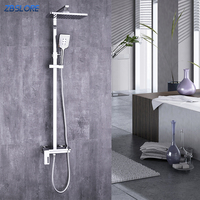 Mitigeur de douche de salle de bain tendance, chaud et froid, ensemble de robinets de douche 3 fonctions avec pomme de douche pluie