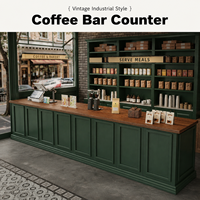 Comptoir de réception rétro en bois pour bars à café et restaurants, idéal pour les commerces de restauration