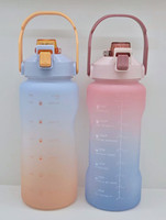 Bouteille d'eau d'hydratation à couvercle multifonction de 2,2 l, 2.2 litres, grandes bouteilles d'eau à boire avec motivation pour le camping en plein air