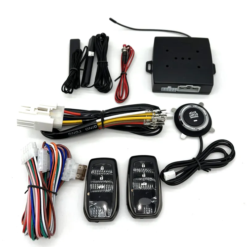 Aksesori Mobil Remote Sistem Alarm Starter Mesin, Sistem Masuk Tanpa Kunci Colokan dan Mainkan SUV 12V, Sistem Alarm Dorong Satu Tombol