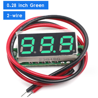 0.28 inci dua tiga kabel DC 0-100V DC digital DC 2.5-40V voltmeter Tampilan digital Perlindungan terbalik yang dapat disesuaikan