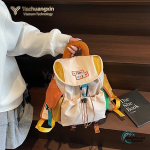 Yachuangxin Outdoor <b>Backpack</b> Oxford Cloth Multi Color <b>Drawstring</b> Closure Hiking Camping Bag All Seasons Use - Product Image 3