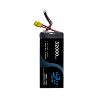 Batterie au lithium-ion 7S 25,9V 32000mAh pour drone, haute capacité, rechargeable, avec BMS intelligent, longue autonomie de vol, 400Wh/kg, 10C