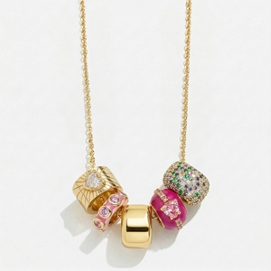 Collier personnalisé en laiton plaqué <span class=keywords><strong>or</strong></span> avec pendentif en zircon coloré et perle émaillée, bijoux de mode pour femmes - Product Image 1