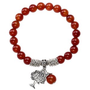 Pulsera de cuentas de aventurina verde natural de 8 mm con dije de árbol de la vida de plata, joyería curativa bohemia, regalo - Product Image 4