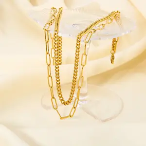 European and American Ins New Fashion Necklace Women's 18K Gold Necklace Hip Hop Stainless Steel Necklace Jewelry