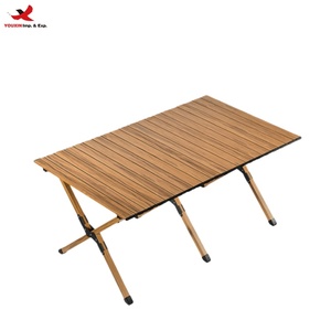 Outdoor Durable Aluminum Egg Roll Table Portable Wood <b>Stool</b> with Chair for Camping Picnics <b>Garden</b> Use RTS Bulk Mixed Order - Product Image 1
