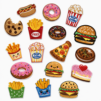 Patchs thermocollants en chenille brodés à la main en forme de biscuits hamburger pour vêtements - Vente en gros