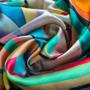 100% Шелковая атласная ткань тутового шелкопряда 16 мм с принтом для платьев 53/54 ткань из чистого шелка - Product Image 2